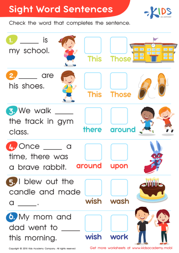 Sight Words Sentence Builder - Image 2